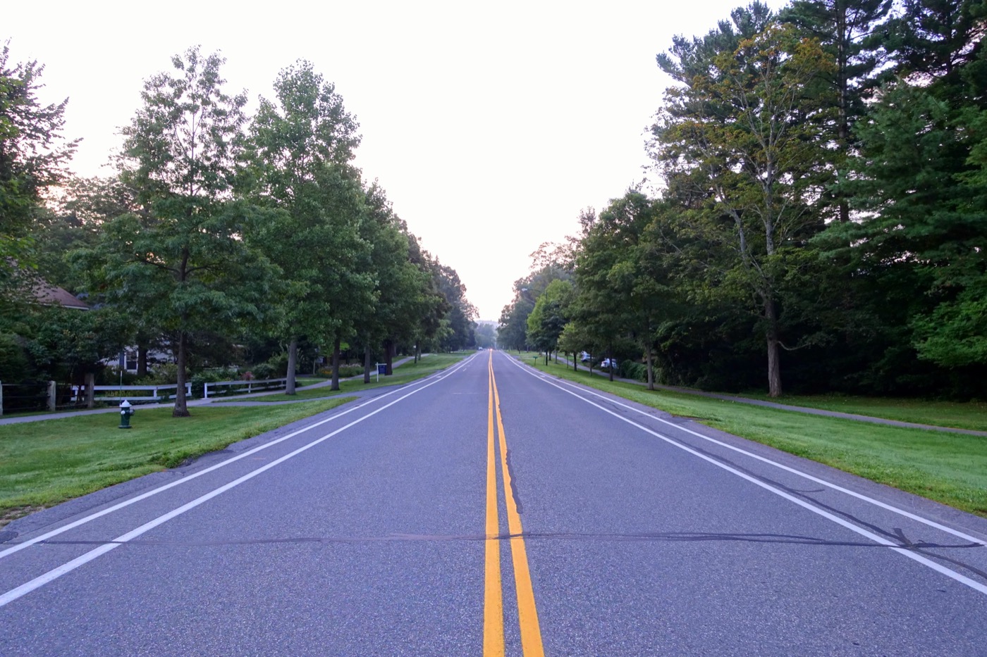 Tree-lined Main Street in Stockbridge, Massachusetts, photographed in 2017